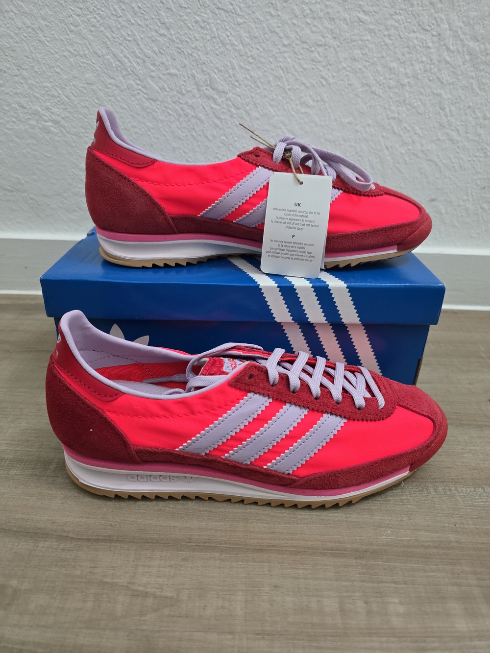 Women's Adidas SL 72 OG  Neon Pink Retro Runner Sneakers